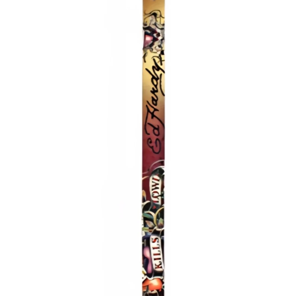 Ed Hardy EH3298 Love Kills Slowly -Kids Brown Gold Leather Belt XL Waist 28